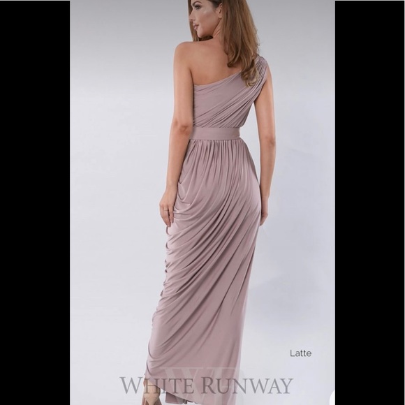 White Runway bridesmaid dress in Latte - Picture 2 of 6